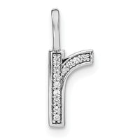 Load image into Gallery viewer, 14K White Gold Diamond Lower Case Letter R Initial Pendant
