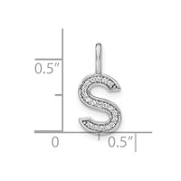 Load image into Gallery viewer, 14K White Gold Diamond Lower Case Letter S Initial Pendant
