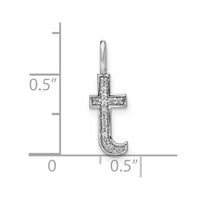 Load image into Gallery viewer, 14K White Gold Diamond Lower Case Letter T Initial Pendant
