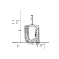 Load image into Gallery viewer, 14K White Gold Diamond Lower Case Letter U Initial Pendant
