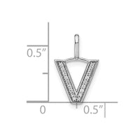 Load image into Gallery viewer, 14K White Gold Diamond Lower Case Letter V Initial Pendant
