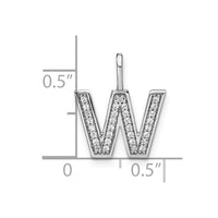 Load image into Gallery viewer, 14K White Gold Diamond Lower Case Letter W Initial Pendant
