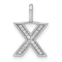Load image into Gallery viewer, 14K White Gold Diamond Lower Case Letter X Initial Pendant
