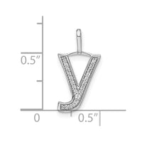 Load image into Gallery viewer, 14K White Gold Diamond Lower Case Letter Y Initial Pendant
