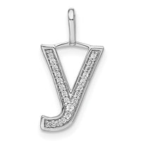 Load image into Gallery viewer, 14K White Gold Diamond Lower Case Letter Y Initial Pendant
