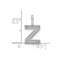 Load image into Gallery viewer, 14K White Gold Diamond Lower Case Letter Z Initial Pendant

