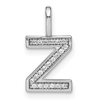 Load image into Gallery viewer, 14K White Gold Diamond Lower Case Letter Z Initial Pendant
