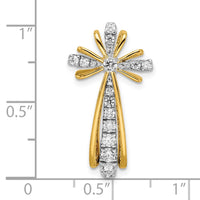 Load image into Gallery viewer, 14k Two-tone Polished Diamond Cross
