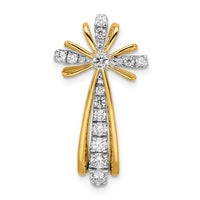 Load image into Gallery viewer, 14k Two-tone Polished Diamond Cross
