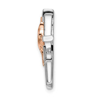 Load image into Gallery viewer, 14k Two-tone White &amp; Rose Diamond Cross Chain Slide
