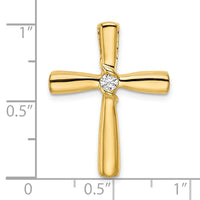 Load image into Gallery viewer, 14k Polished Diamond Cross Chain Slide
