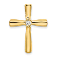 Load image into Gallery viewer, 14k Polished Diamond Cross Chain Slide
