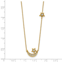 Load image into Gallery viewer, 14k Moon &amp; Star Diamond 18in Necklace
