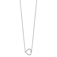 Load image into Gallery viewer, 14k White Gold Sideways Diamond Heart 18in Necklace
