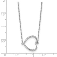 Load image into Gallery viewer, 14k White Gold Sideways Diamond Heart 18in Necklace
