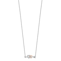 Load image into Gallery viewer, 14k Two-tone Diamond Hearts on Arrow 18in Necklace
