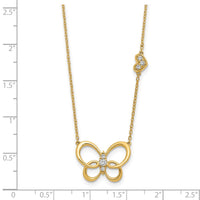 Load image into Gallery viewer, 14k Diamond Butterfly 18in Necklace
