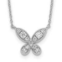 Load image into Gallery viewer, 14k White Gold Diamond Butterfly 18in Necklace
