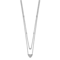 Load image into Gallery viewer, 14k White Gold Double Strand Heart 18in Necklace
