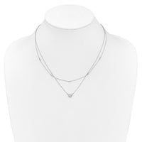 Load image into Gallery viewer, 14k White Gold Double Strand Heart 18in Necklace
