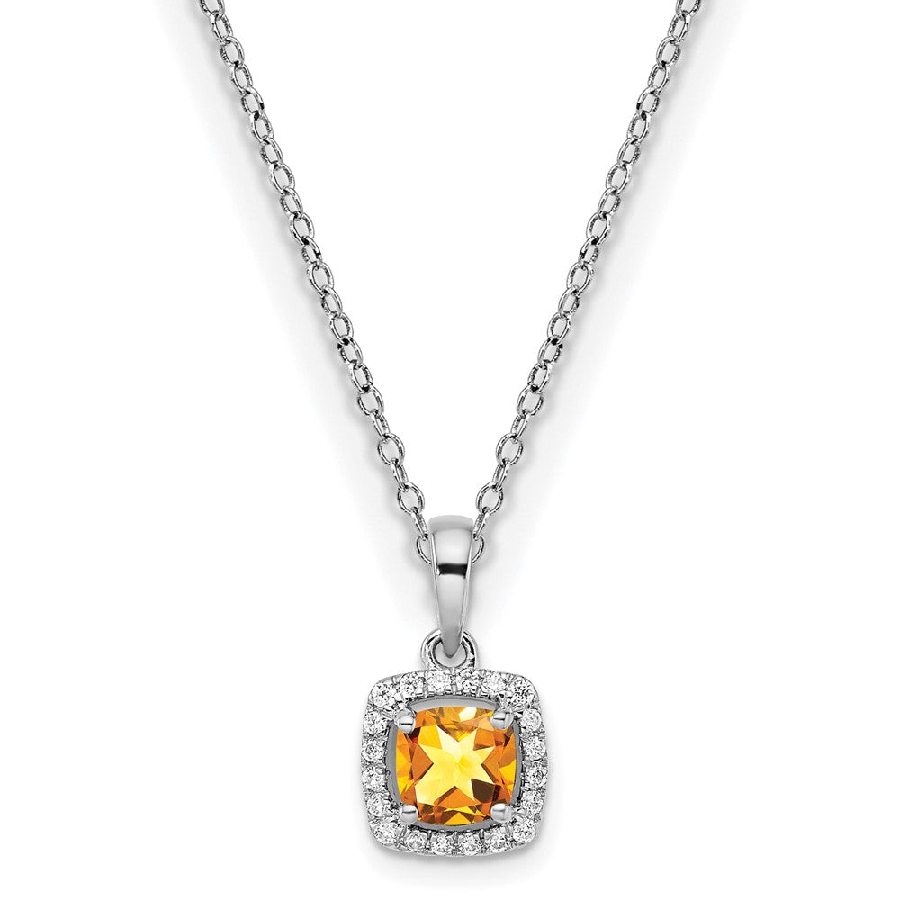10kw ANT Citrine and Diamond Pendant w/ chain