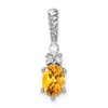 14K White Gold Polished Diamond and Citrine Twisted Chain Slide
