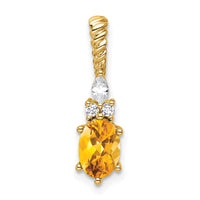 Load image into Gallery viewer, 14K Polished Diamond and Citrine Twisted Chain Slide
