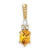14K Polished Diamond and Citrine Twisted Chain Slide
