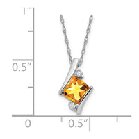 Load image into Gallery viewer, 10kw Citrine &amp; Diamond Pend Necklace
