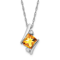 Load image into Gallery viewer, 10kw Citrine &amp; Diamond Pend Necklace
