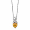 SS Citrine & Diamond Necklace