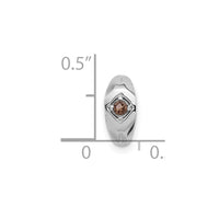 Load image into Gallery viewer, 10k White Gold Polished Smoky Quartz Ring Charm
