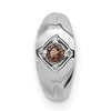 10k White Gold Polished Smoky Quartz Ring Charm