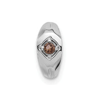 Load image into Gallery viewer, 10k White Gold Polished Smoky Quartz Ring Charm
