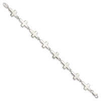 Load image into Gallery viewer, Sterling Silver Crosses Bracelet
