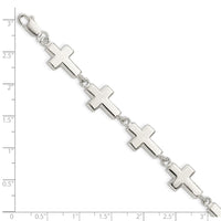 Load image into Gallery viewer, Sterling Silver Crosses Bracelet
