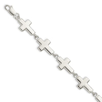 Load image into Gallery viewer, Sterling Silver Crosses Bracelet
