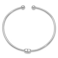 Load image into Gallery viewer, Sterling Silver Rhodium-plated Heart Cuff Bangle

