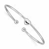 Sterling Silver Rhodium-plated Heart Cuff Bangle