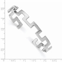 Load image into Gallery viewer, Sterling Silver Rhodium-plated Polished Fancy Cuff Bangle
