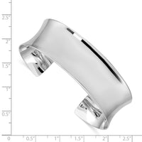 Load image into Gallery viewer, Sterling Silver Rhodium-plated Polished 20mm Cuff Bangle
