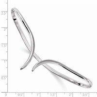 Load image into Gallery viewer, Sterling Silver Rhodium-plated Polished Palm Bangle
