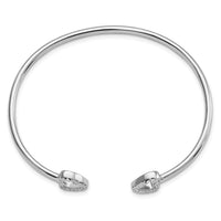 Load image into Gallery viewer, Sterling Silver Rhodium-plated CZ Heart Cuff Bangle
