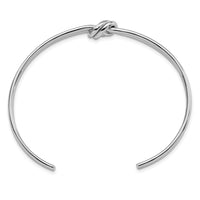 Load image into Gallery viewer, Sterling Silver Rhodium-plated Polished Knot Cuff Bangle
