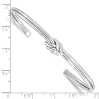 Load image into Gallery viewer, Sterling Silver Rhodium-plated Polished Knot Cuff Bangle
