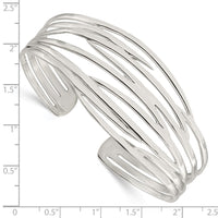 Load image into Gallery viewer, Sterling Silver Polished Multi-strand Cuff Bangle
