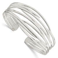 Load image into Gallery viewer, Sterling Silver Polished Multi-strand Cuff Bangle
