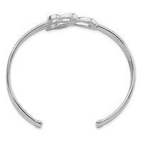 Load image into Gallery viewer, Sterling Silver Rhodium-plated Hearts and Infinity Cuff Bangle

