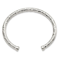 Load image into Gallery viewer, Sterling Silver Polished Textured Cuff Bangle
