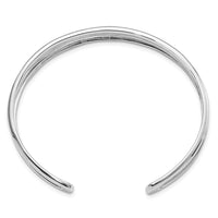 Load image into Gallery viewer, Sterling Silver RH-plated Polished Three Line Cuff Bangle
